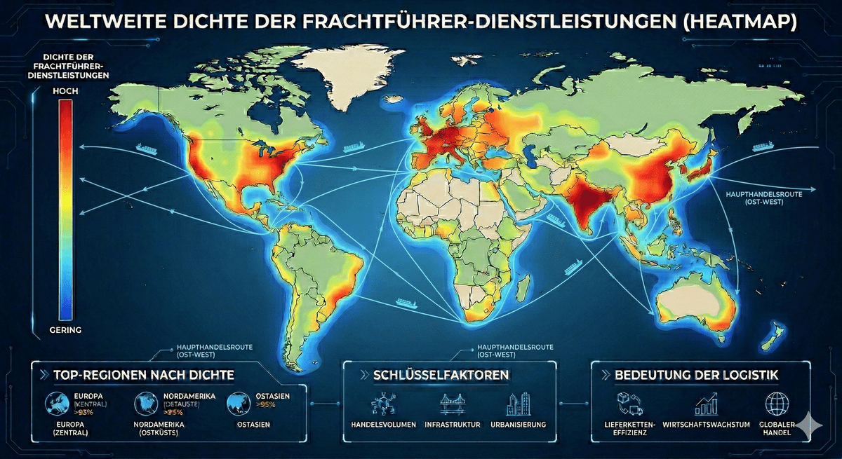 Grafik Handelsrouten und Dichte an Carrier-Dienstleistungen