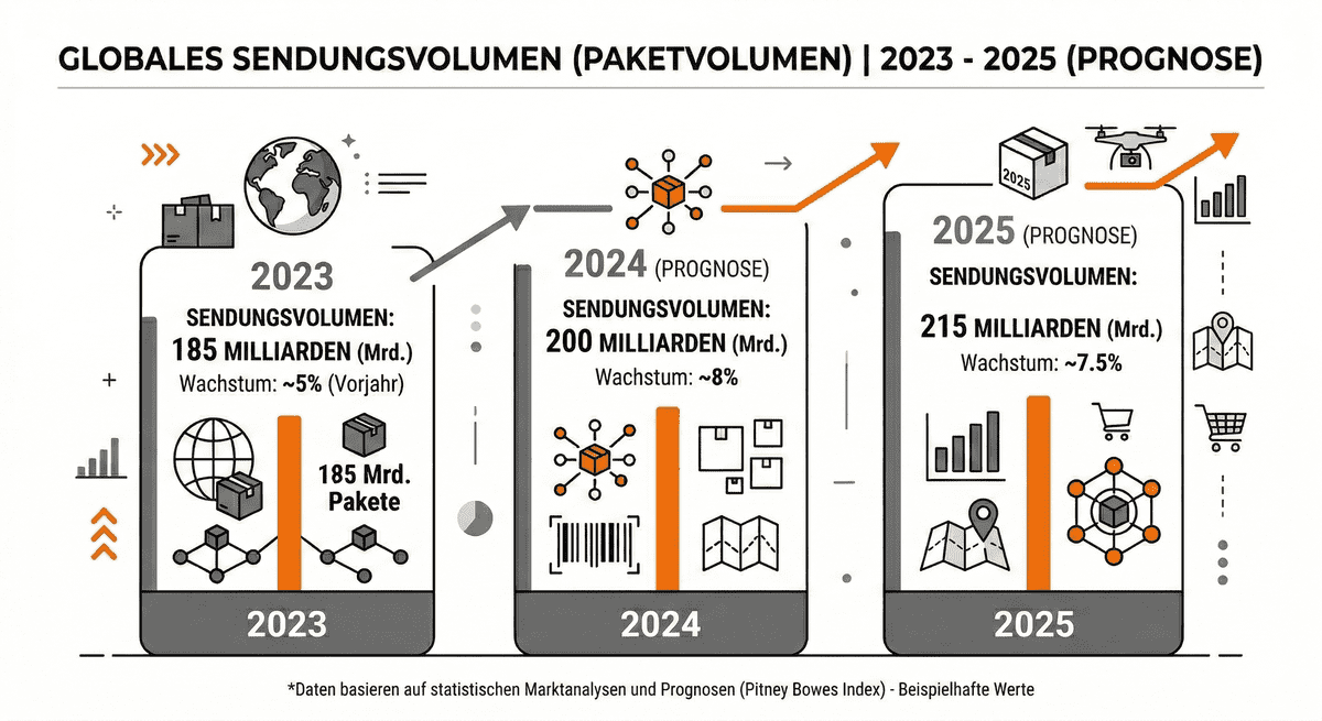 Infografik Sendungsvolumen weltweit