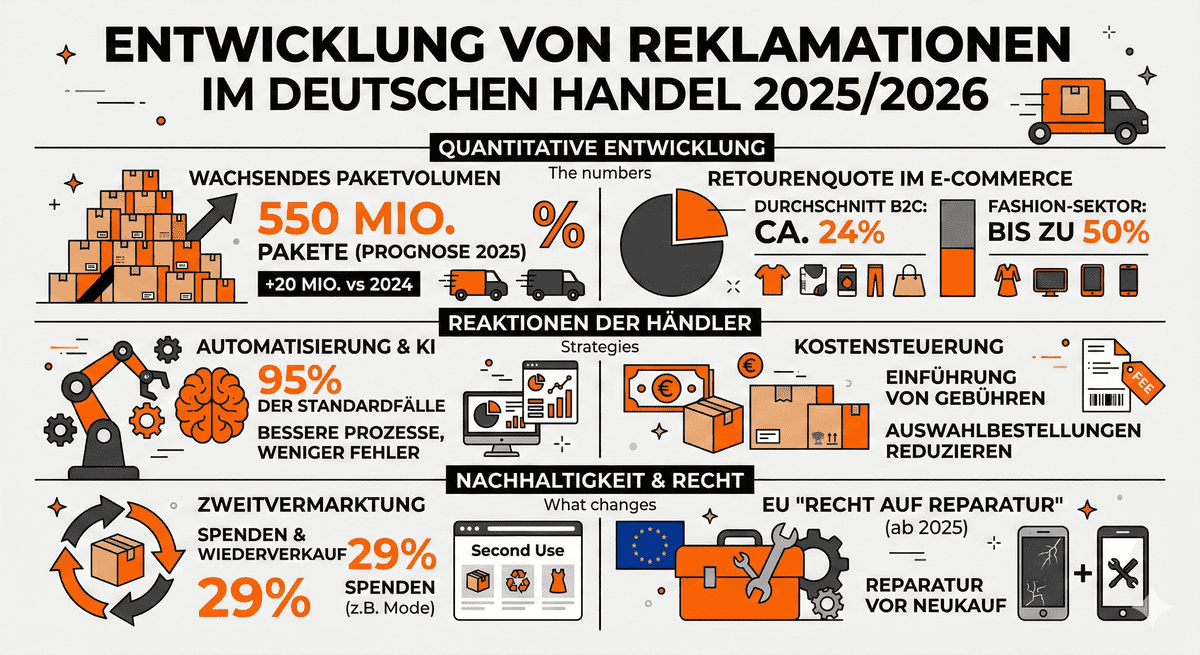 Infografik zur Entwicklung von Reklamationen