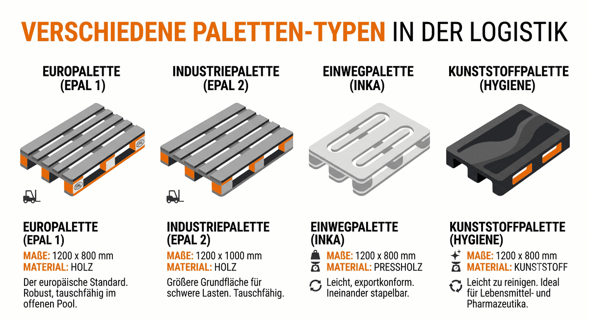 Grafik: Verschiedene Palettentypen