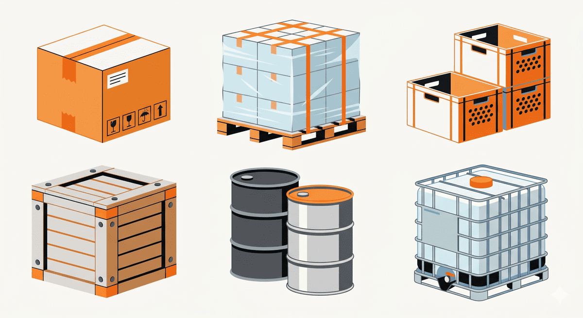 Grafik von Umverpackungen in der Logistik