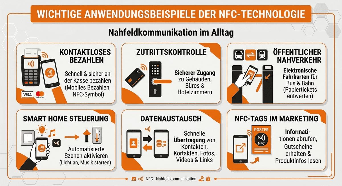 Infografik: Anwendungsbeispiele von NFC